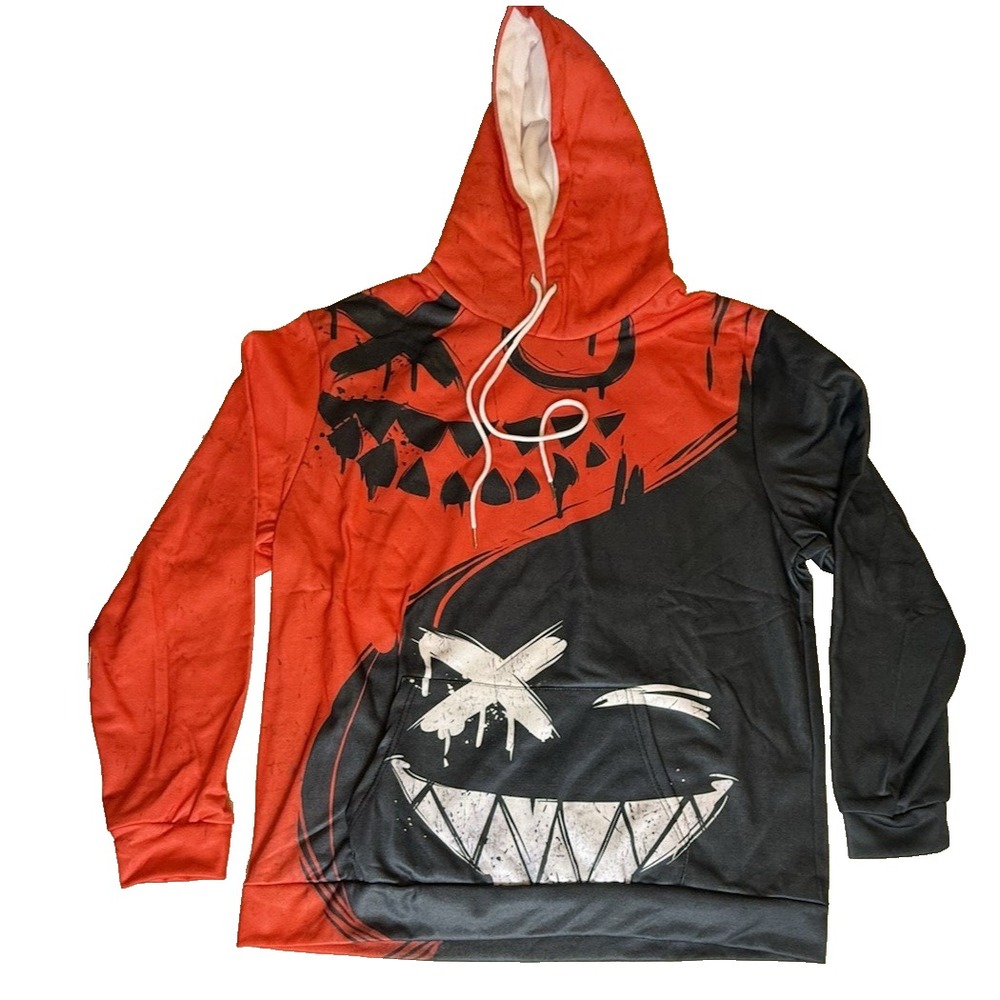 Cosplay 3d Digital Printed Hoodie Red, XO Smile, M‎ Unisex-572